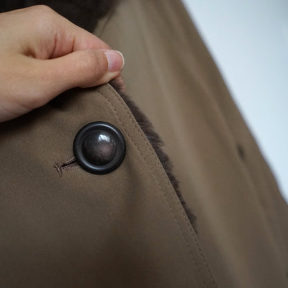 Vintage 70s Trench Coat Size M faux fur