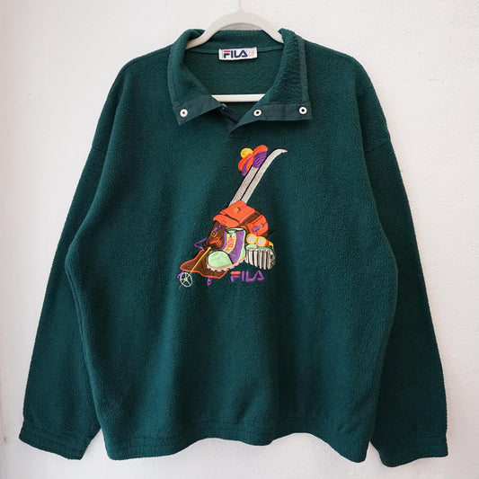 Vintage 80s Fila Fleece Pullover size L