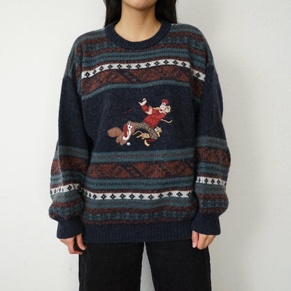 Vintage 90s Pullover Size L-XL embroidered