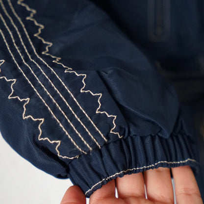 Vintage 80s ski suit size M-L embroidery blue