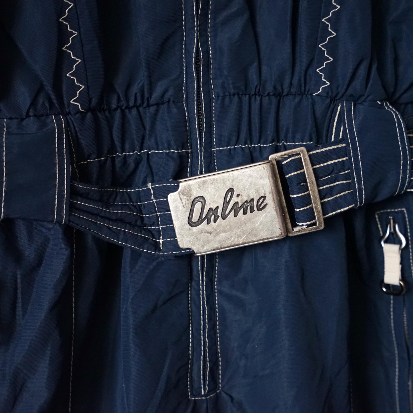 Vintage 80s ski suit size M-L embroidery blue