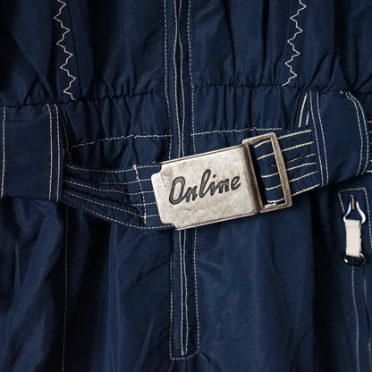 Vintage 80s ski suit size M-L embroidery blue