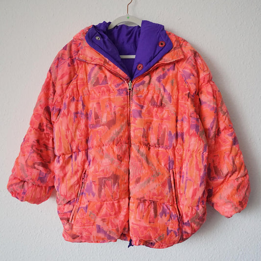 Vintage 80s Ski Jacket size M-L puffer reversible jacket