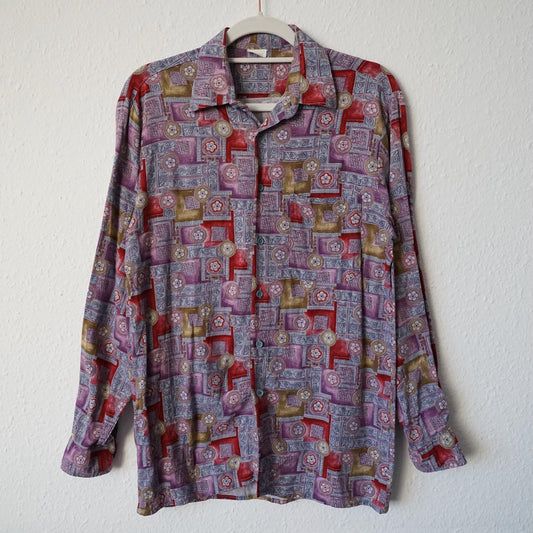 Vintage 80s colorful Shirt men size M