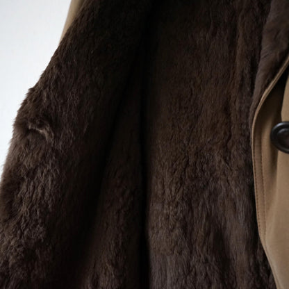 Vintage 70s Trench Coat Size M faux fur