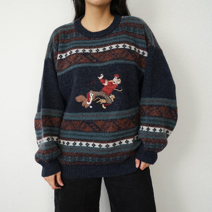 Vintage 90s Pullover Size L-XL embroidered