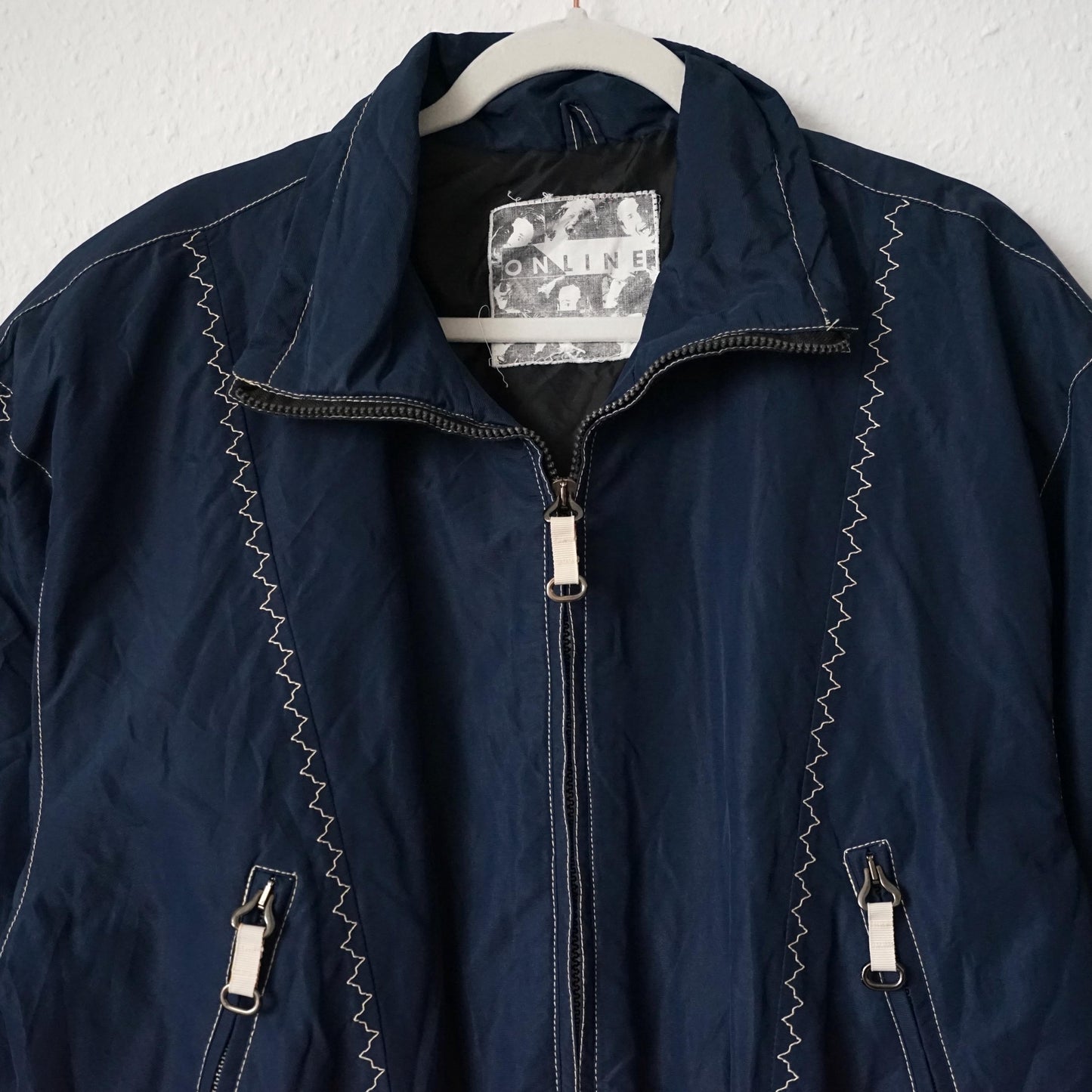 Vintage 80s ski suit size M-L embroidery blue