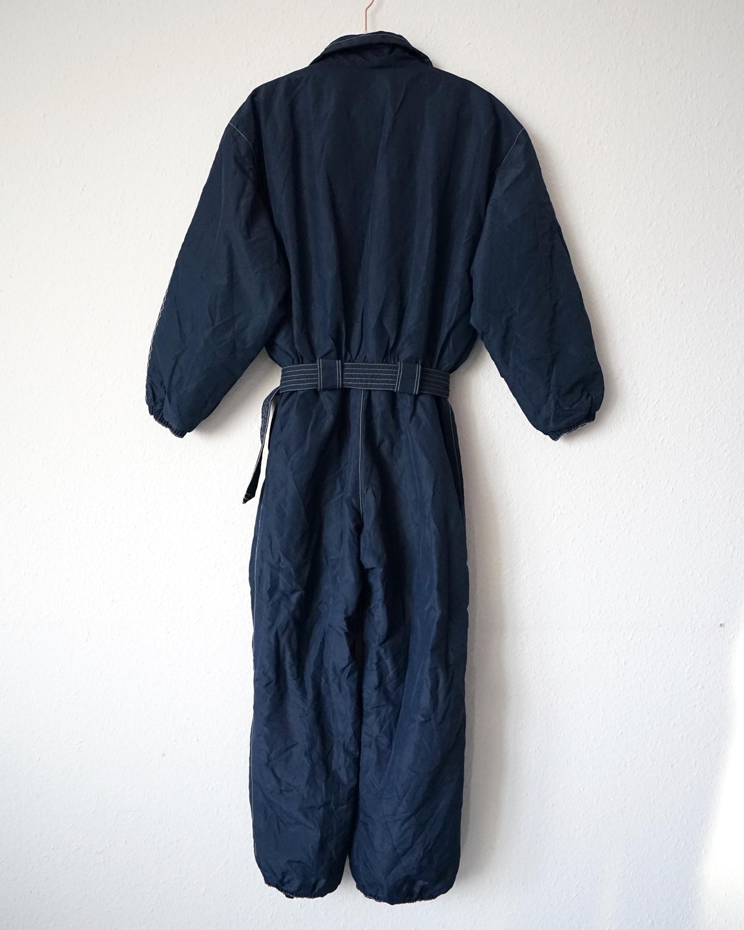 Vintage 80s ski suit size M-L embroidery blue