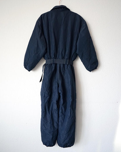 Vintage 80s ski suit size M-L embroidery blue