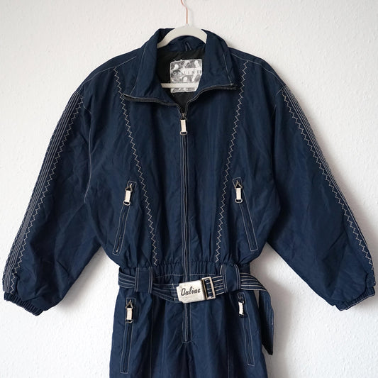 Vintage 80s ski suit size M-L embroidery blue