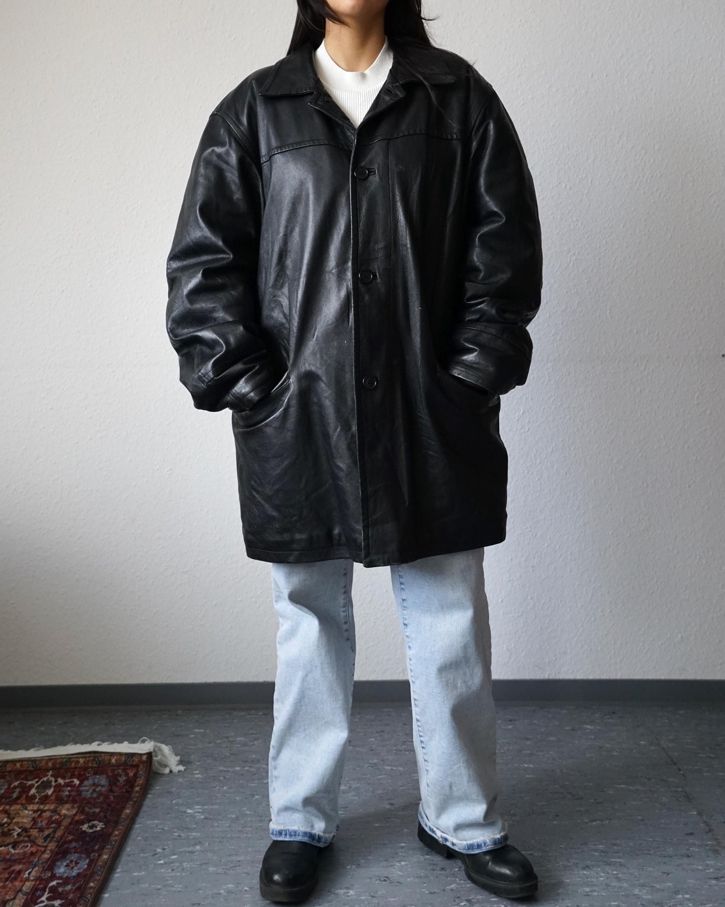 Vintage 90s leather jacket men size L