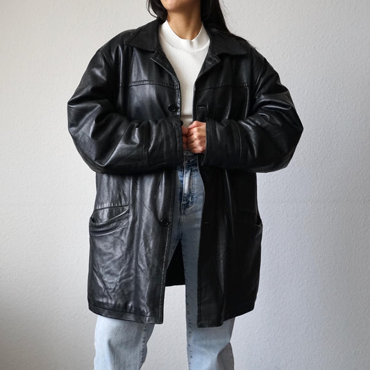 Vintage 90s leather jacket men size L