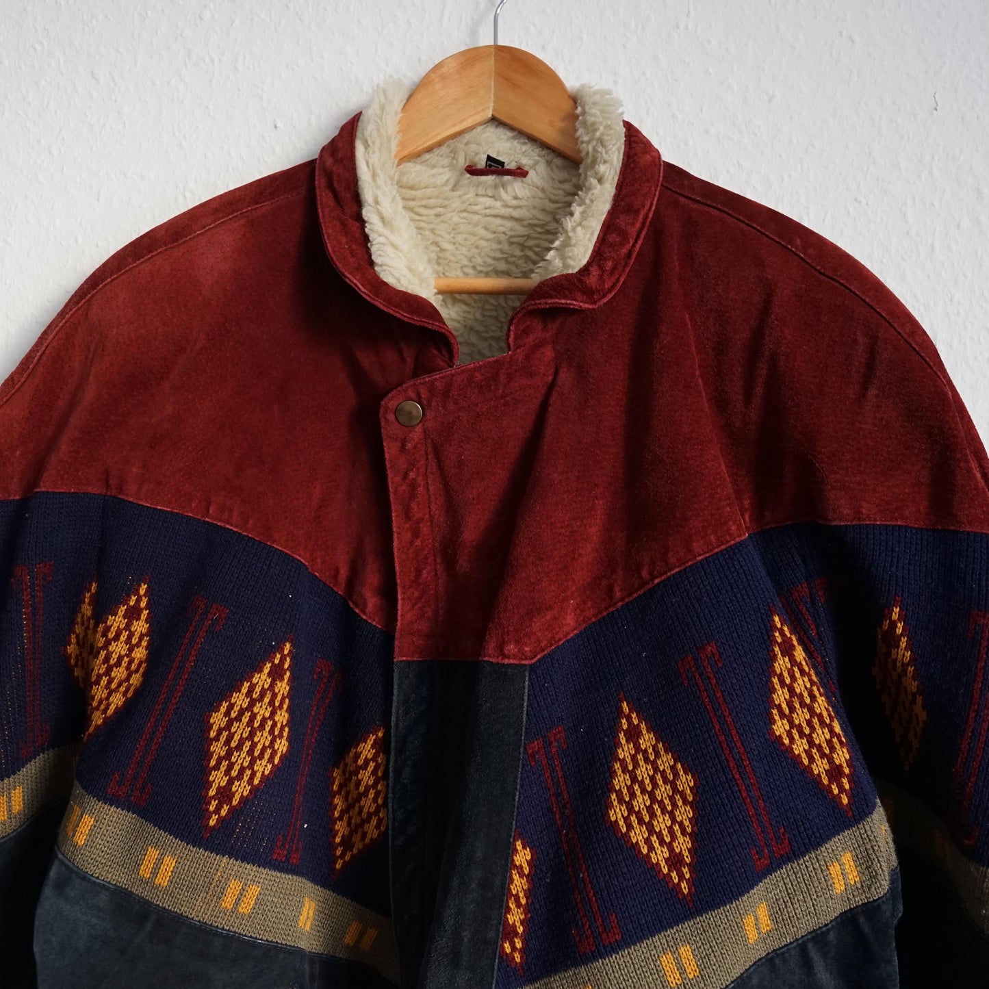 Vintage Leather Bomber Jacket men Size M