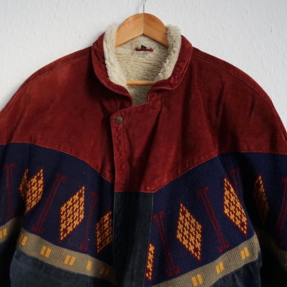 Vintage Leather Bomber Jacket men Size M