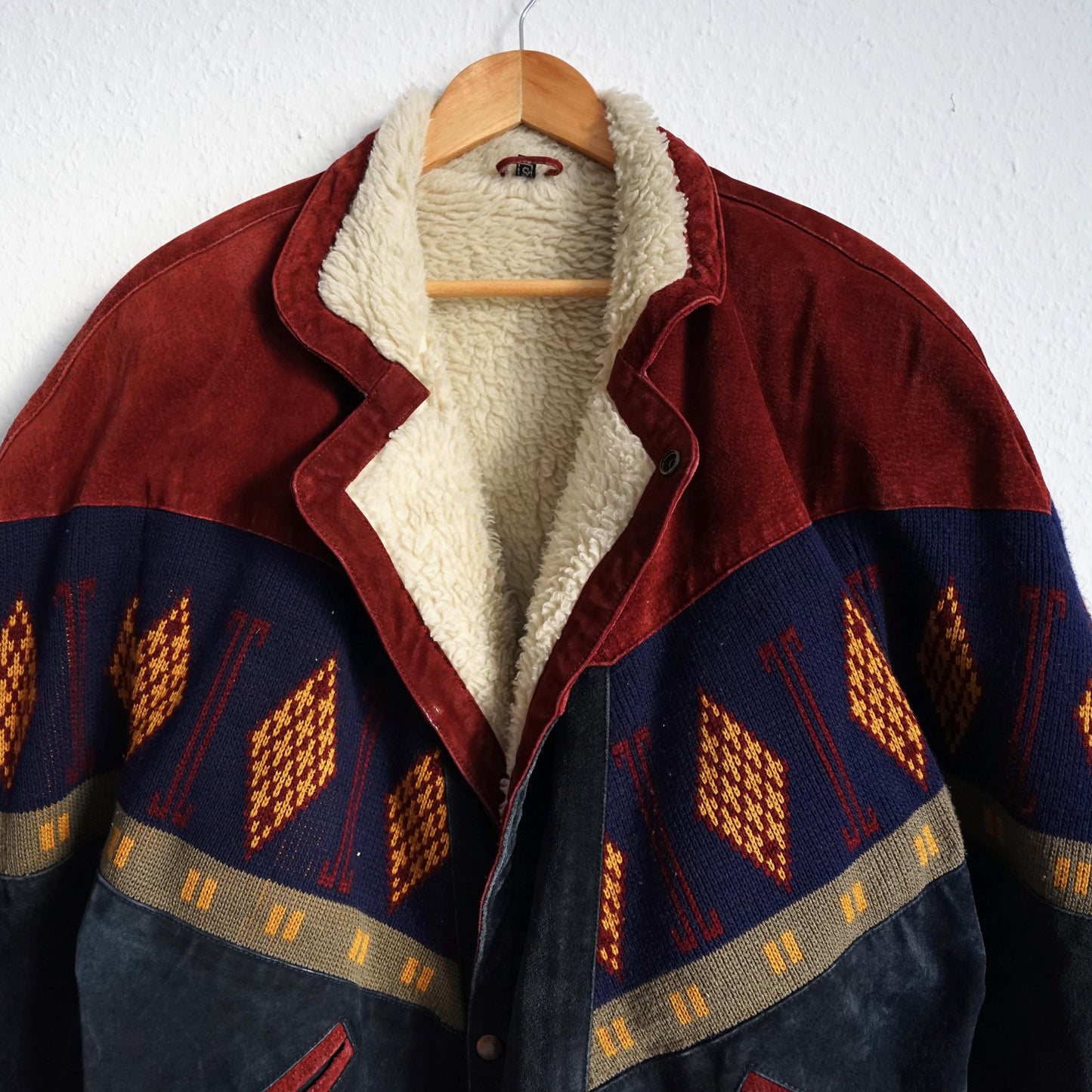 Vintage Leather Bomber Jacket men Size M