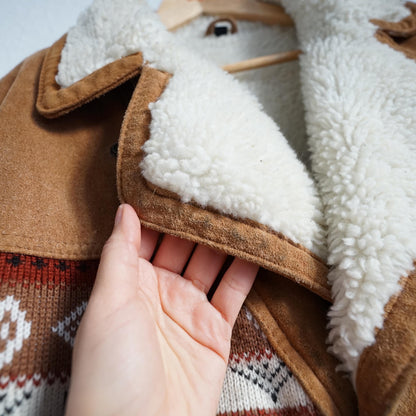 Vintage Suede Bomber Jacket Size S-M