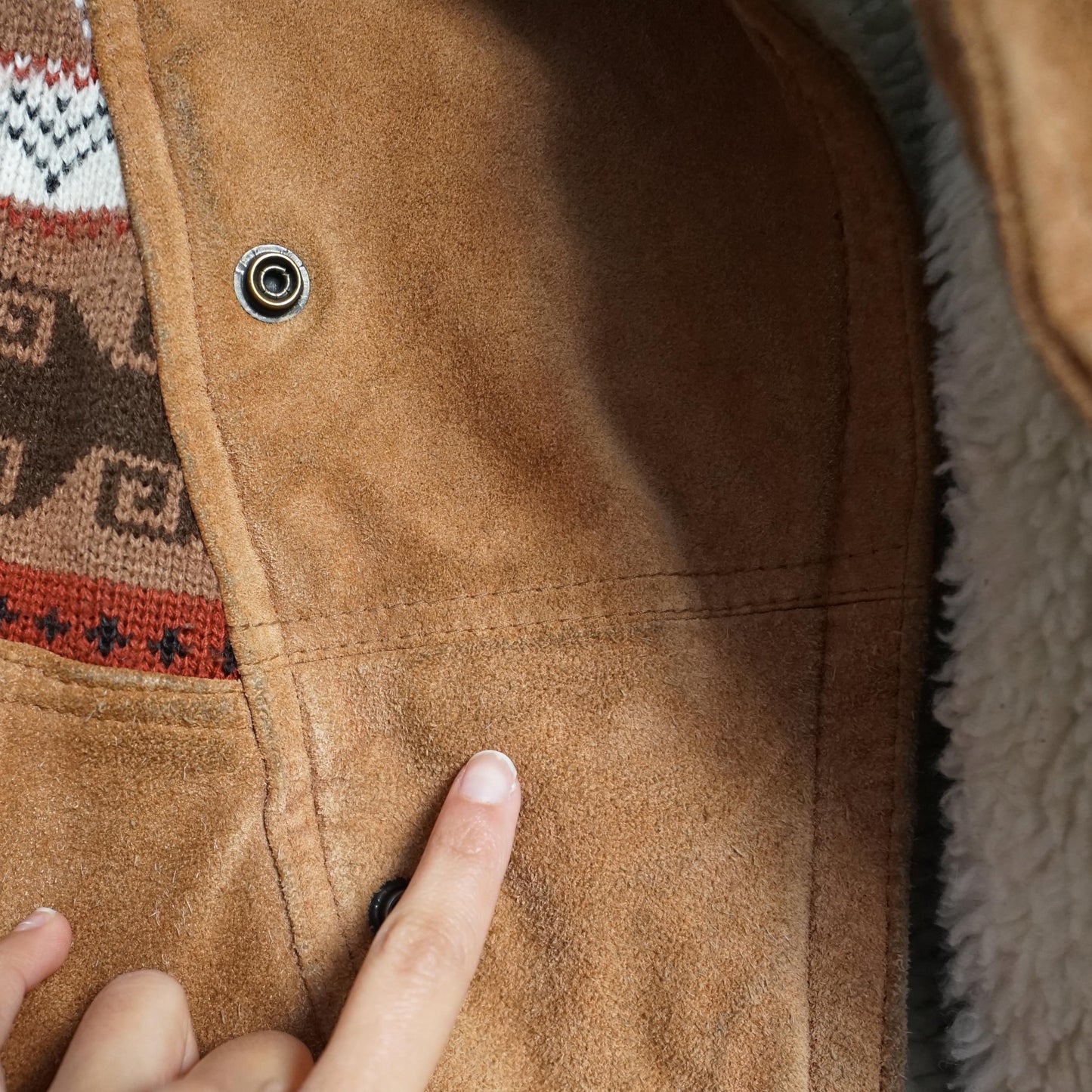 Vintage Suede Bomber Jacket Size S-M