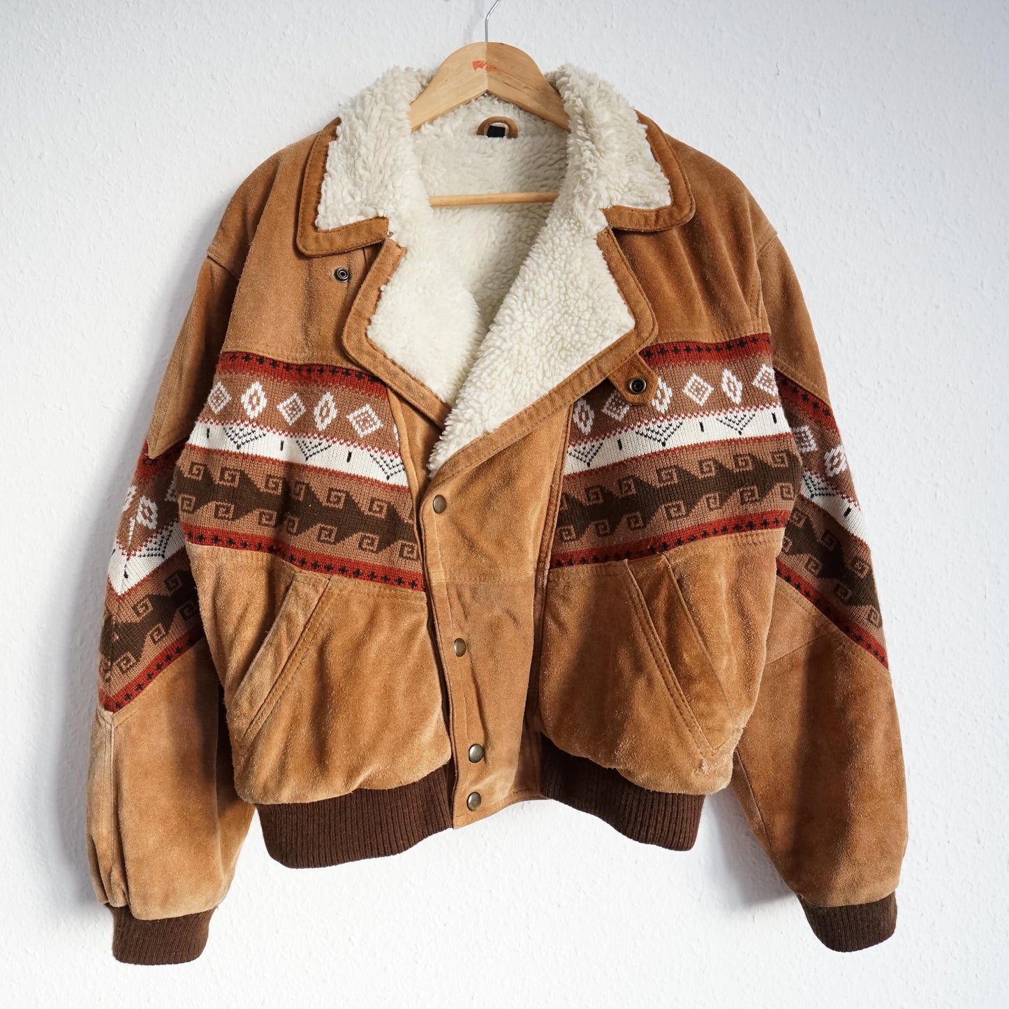 Vintage Suede Bomber Jacket Size S-M