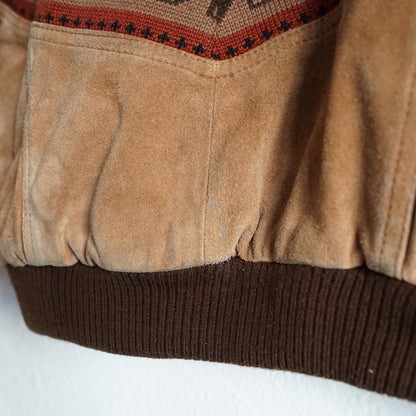 Vintage Suede Bomber Jacket Size S-M