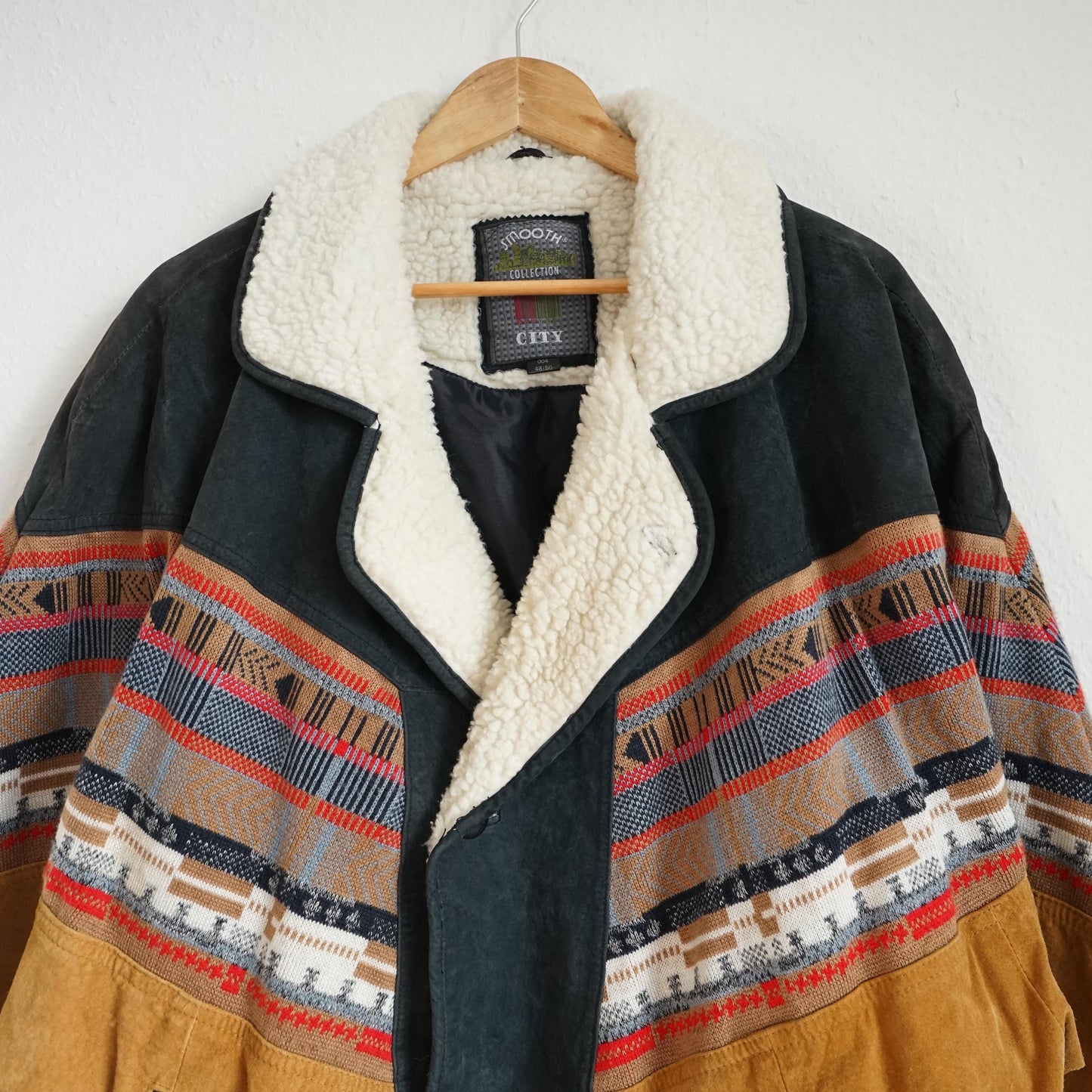 Vintage Suede Bomber Jacket men Size L