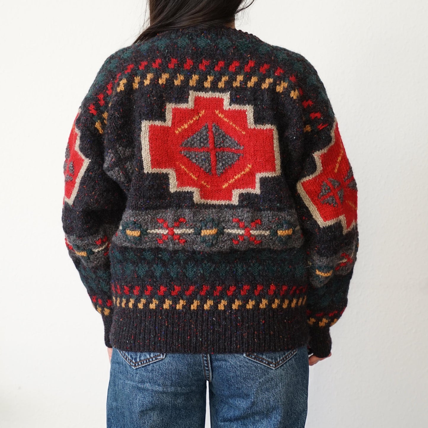 Vintage 90s Pullover Size M wool handmade