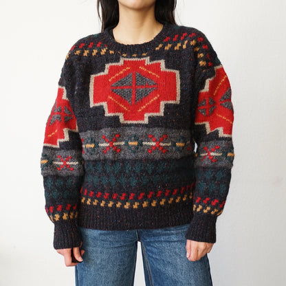 Vintage 90s Pullover Size M wool handmade