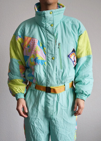 Vintage 80s Ski Suit pastel colors unisex