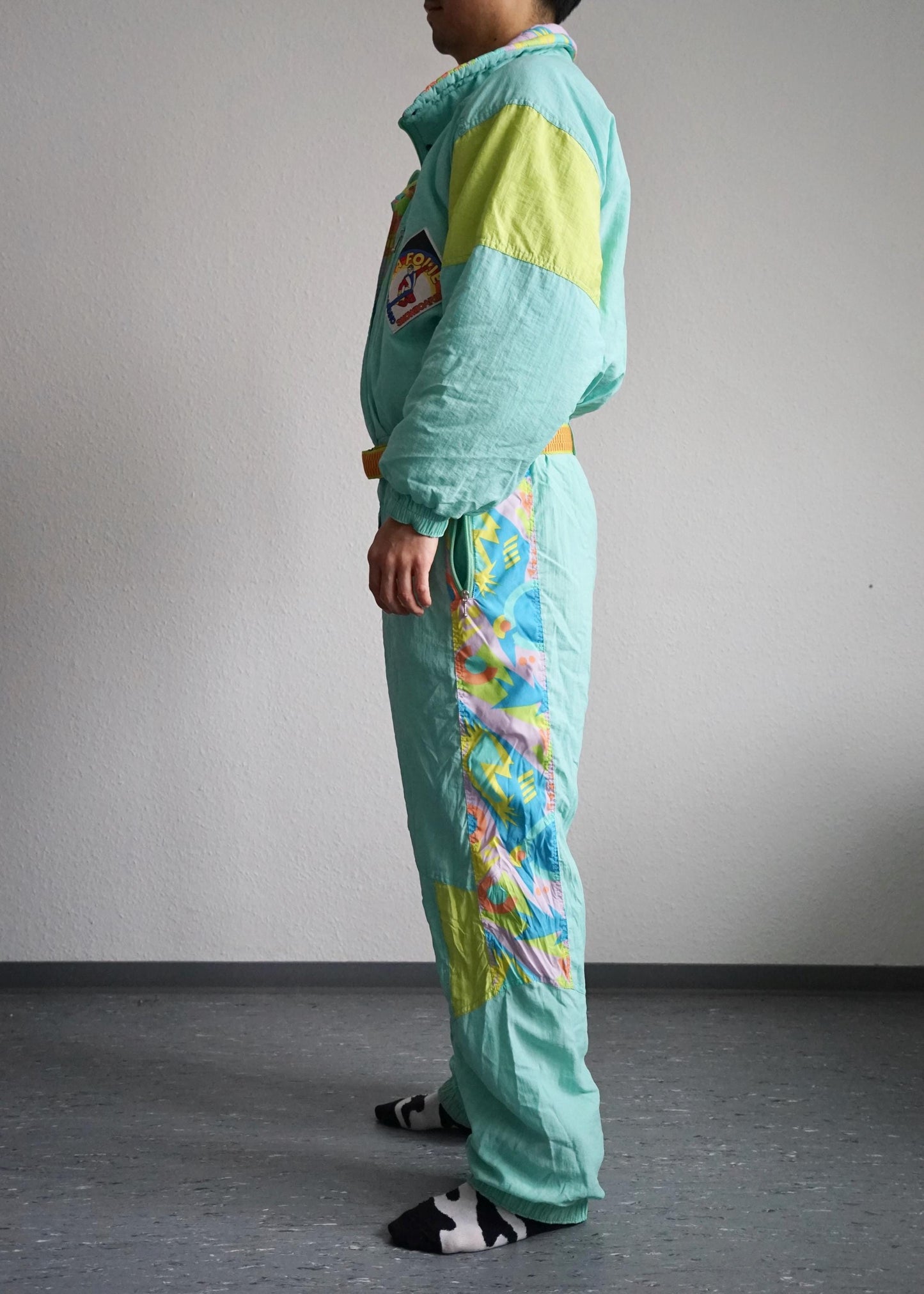 Vintage 80s Ski Suit pastel colors unisex