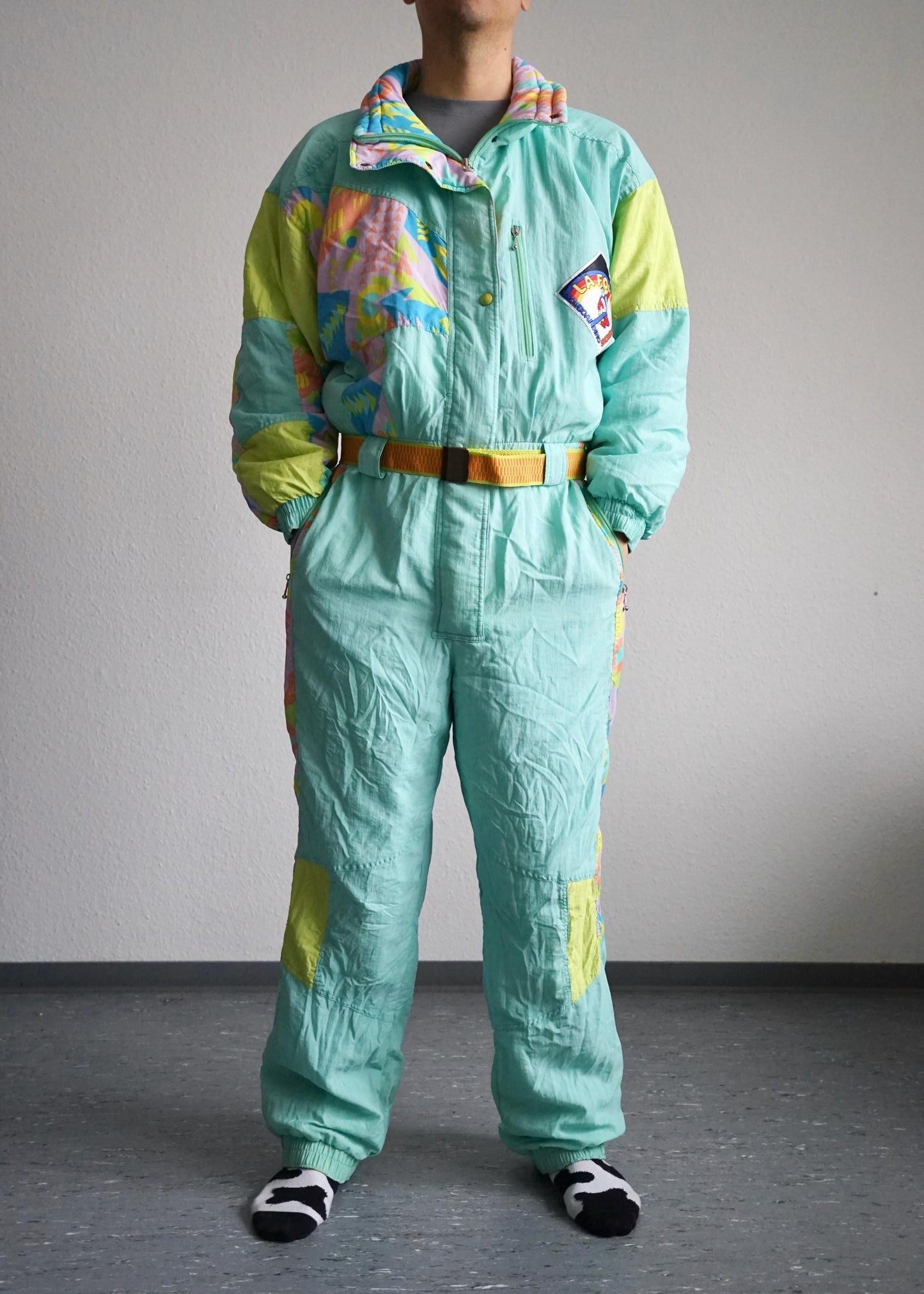 Vintage 80s Ski Suit pastel colors unisex