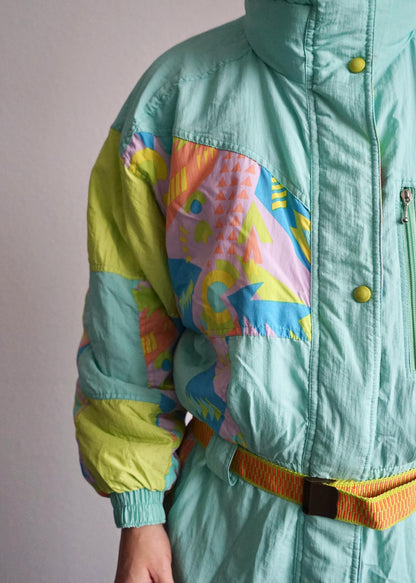 Vintage 80s Ski Suit pastel colors unisex