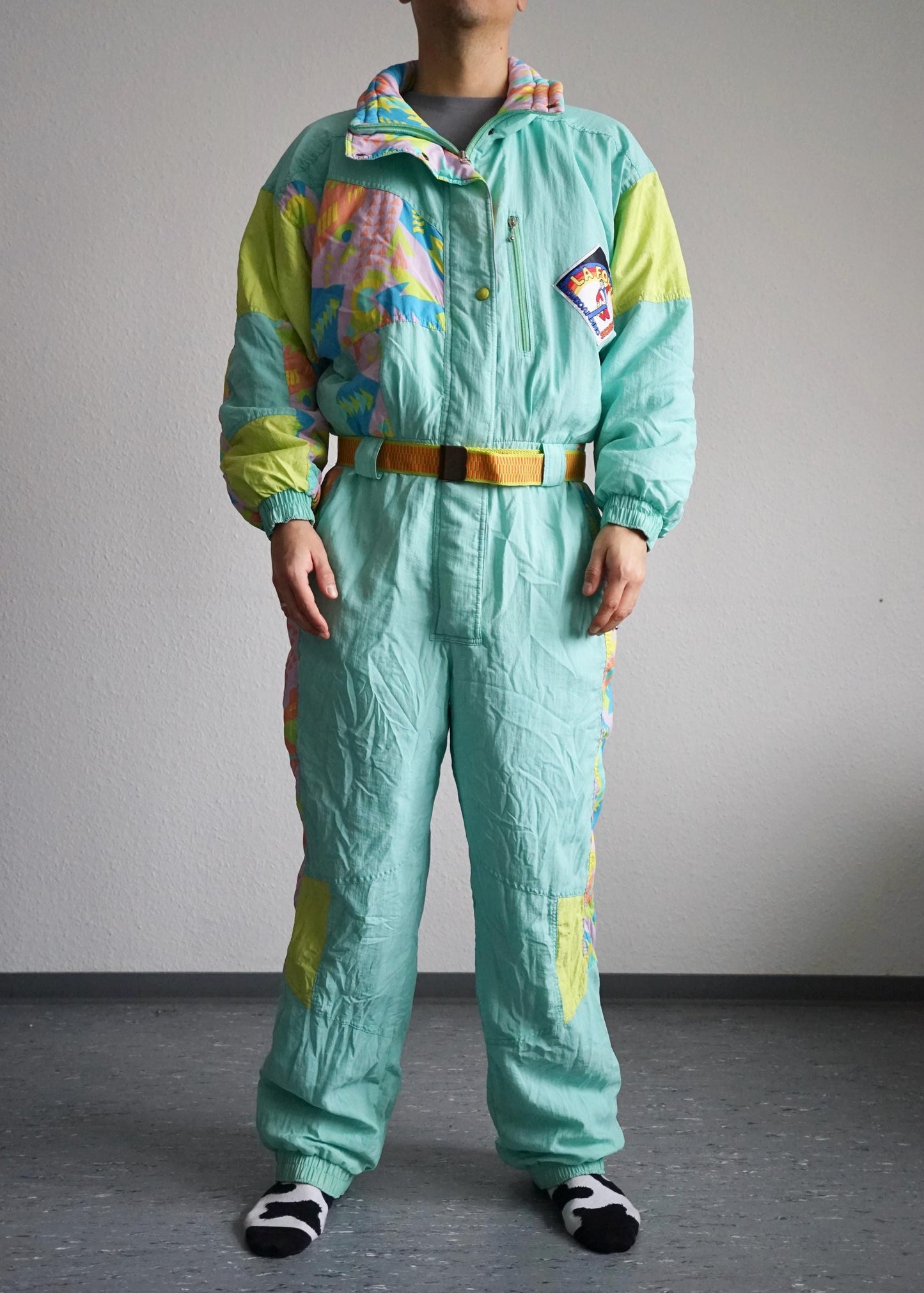 Vintage 80s Ski Suit pastel colors unisex