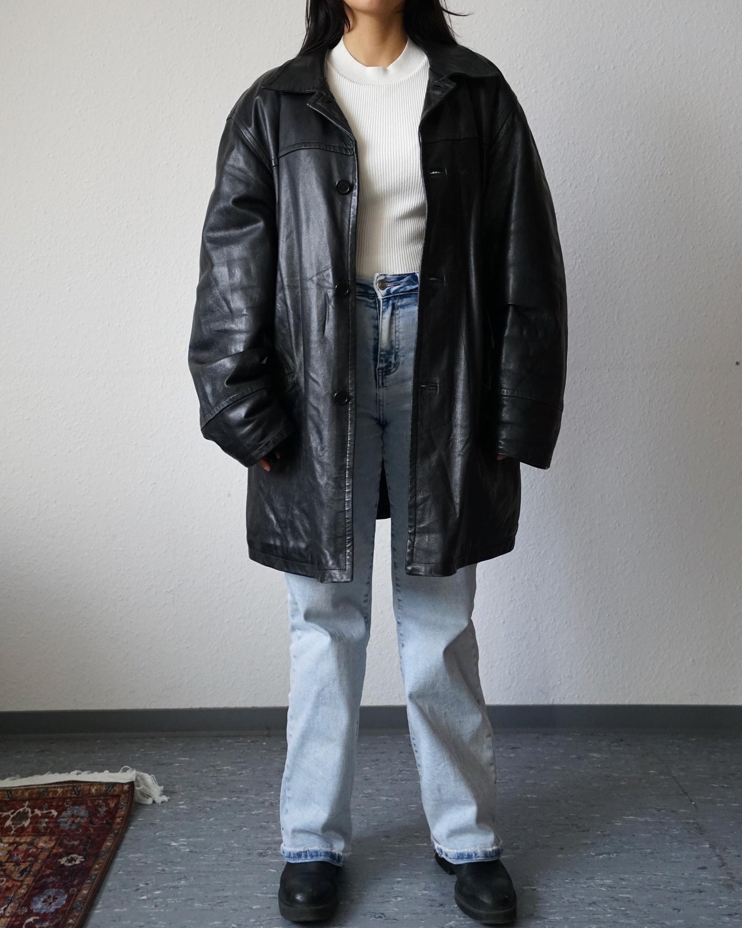 Vintage 90s leather jacket men size L