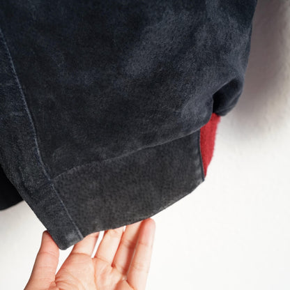 Vintage Leather Bomber Jacket men Size M