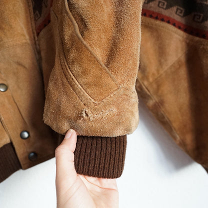 Vintage Suede Bomber Jacket Size S-M