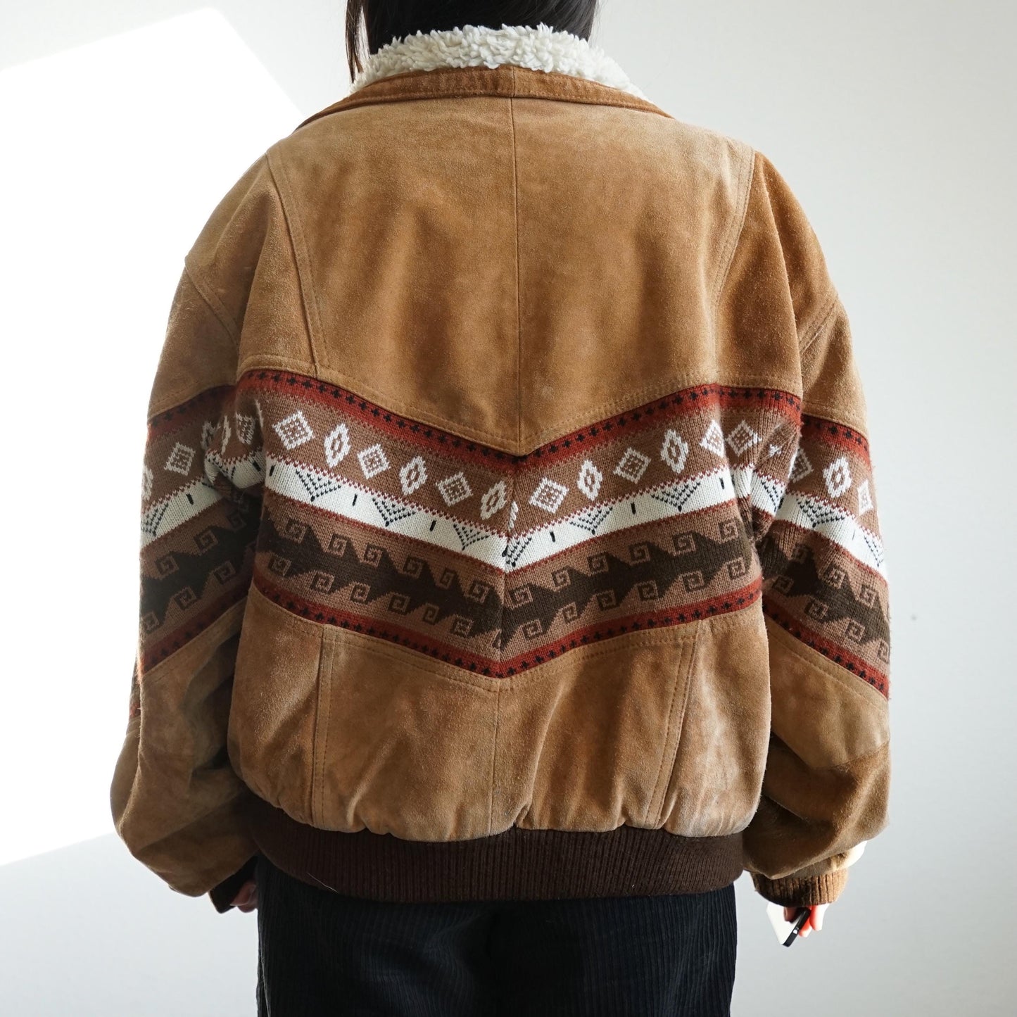 Vintage Suede Bomber Jacket Size S-M