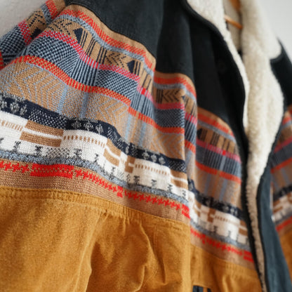 Vintage Suede Bomber Jacket men Size L