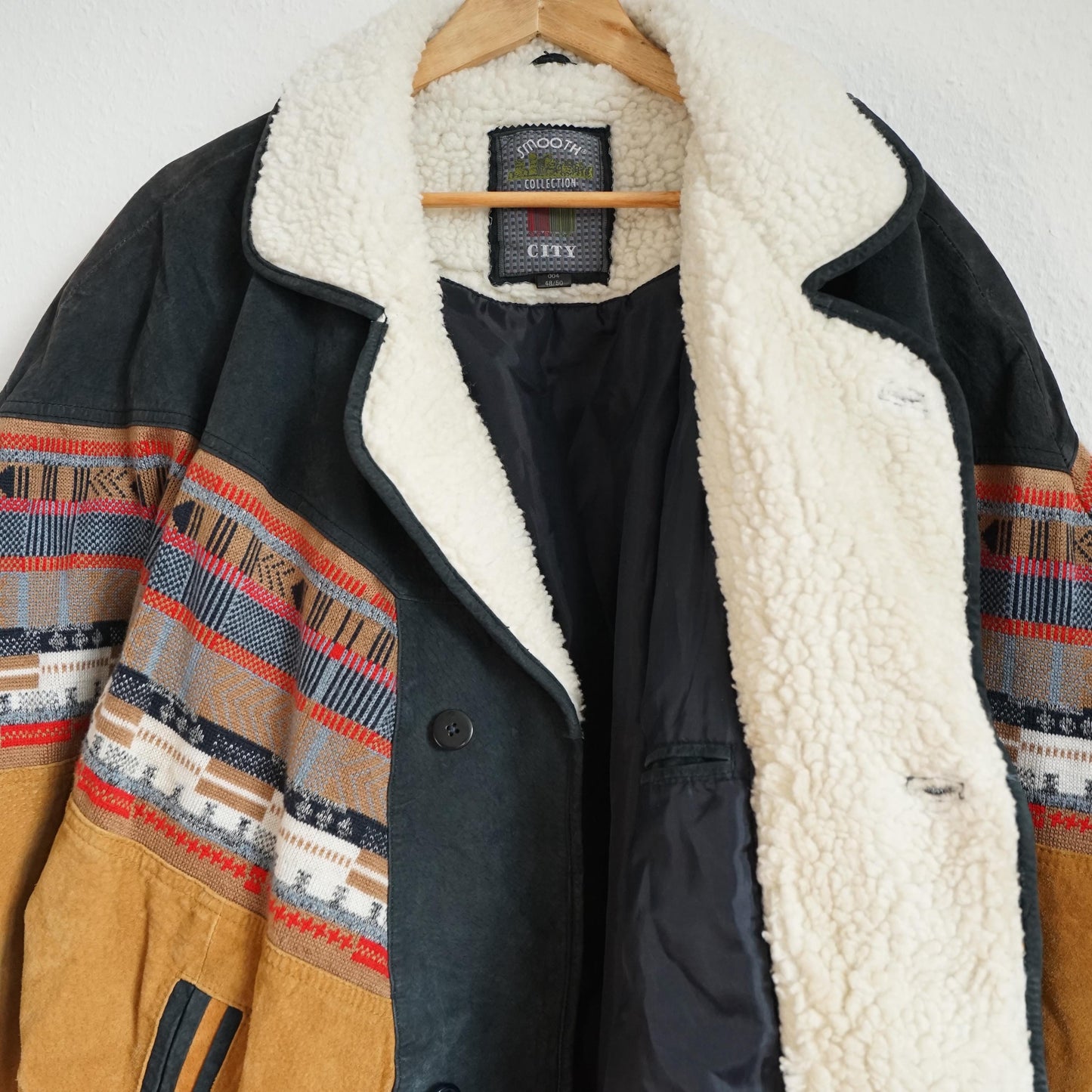 Vintage Suede Bomber Jacket men Size L