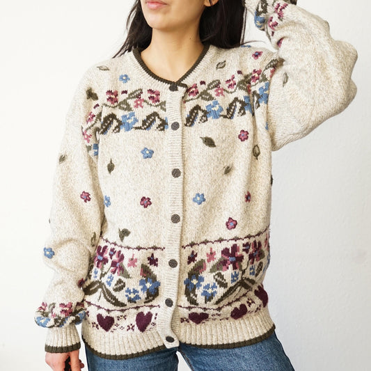 Vintage 90s Cardigan size L embroidery