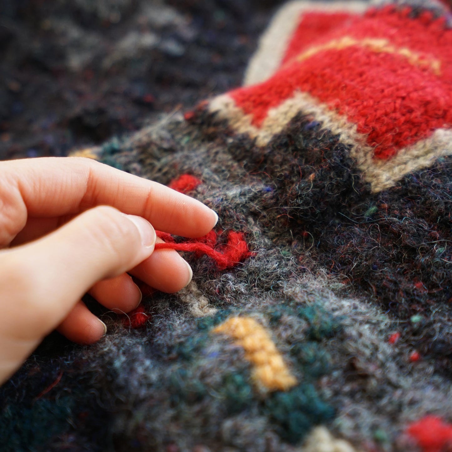 Vintage 90s Pullover Size M wool handmade