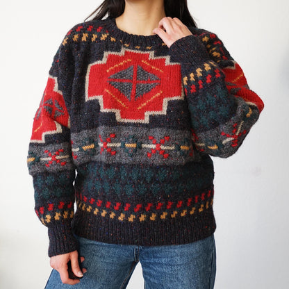 Vintage 90s Pullover Size M wool handmade