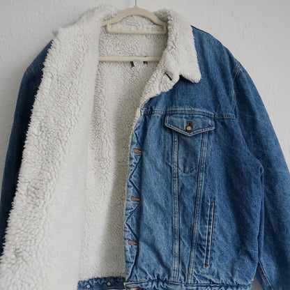 Vintage Teddy Denim jacket Size L-XL