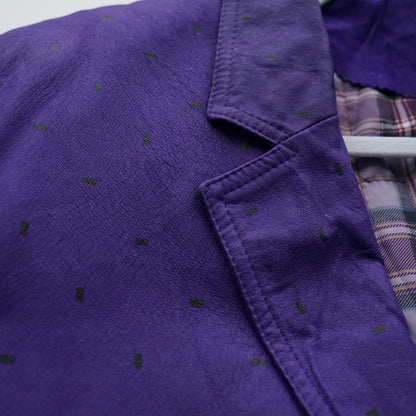 Vintage 80s leather blazer size L polka dots