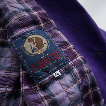 Vintage 80s leather blazer size L polka dots