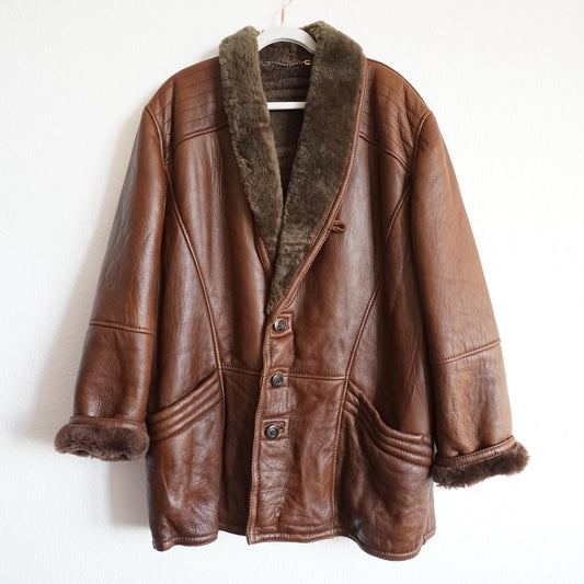 Vintage brown Shearling Coat Size XL