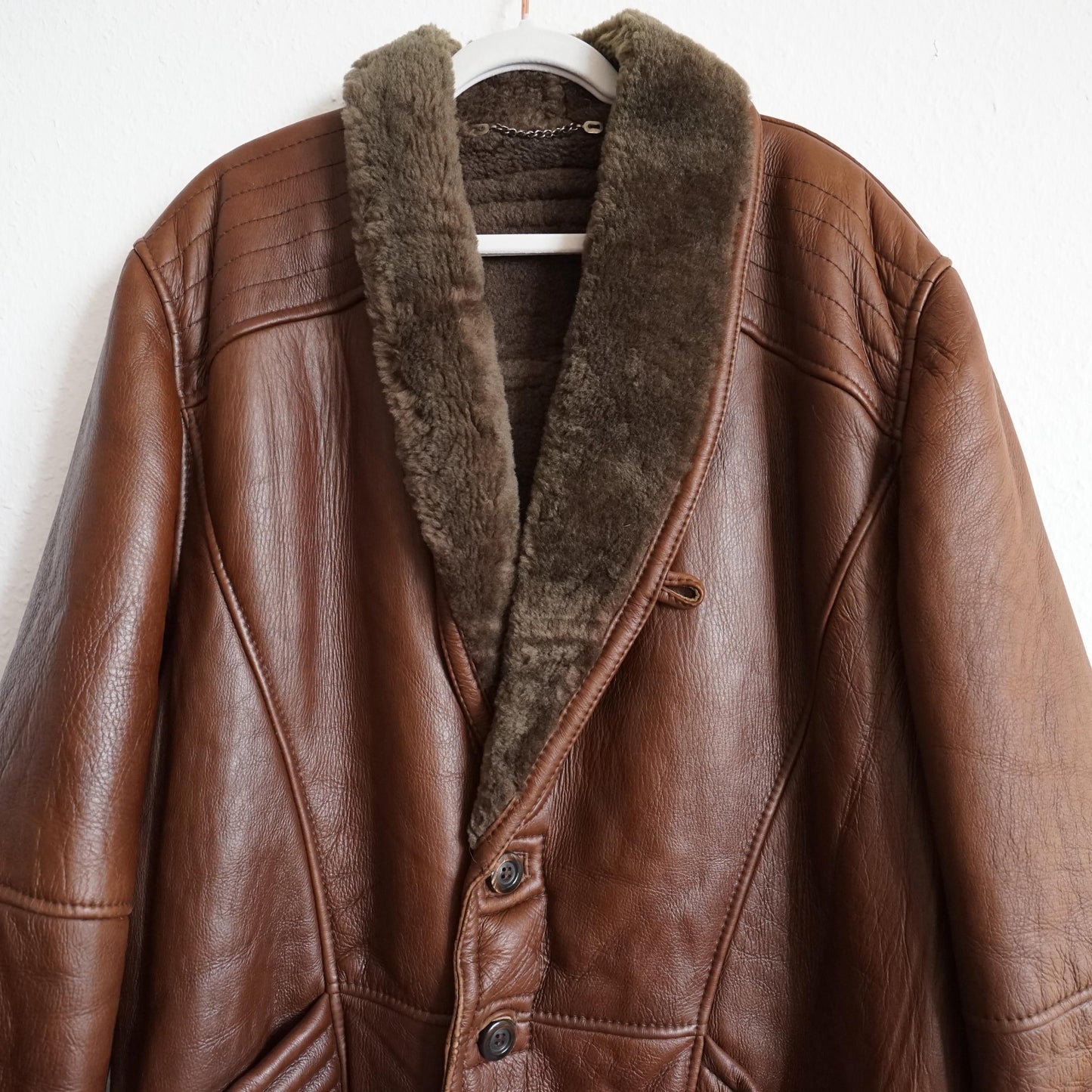 Vintage brown Shearling Coat Size XL