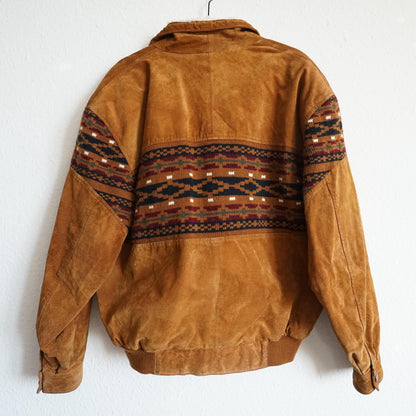 Vintage Leather Bomber Jacket men Size M unisex