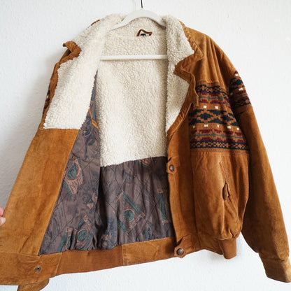 Vintage Leather Bomber Jacket men Size M unisex