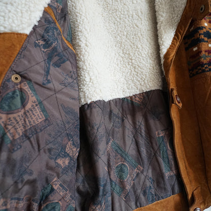 Vintage Leather Bomber Jacket men Size M unisex