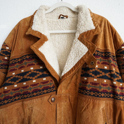 Vintage Leather Bomber Jacket men Size M unisex