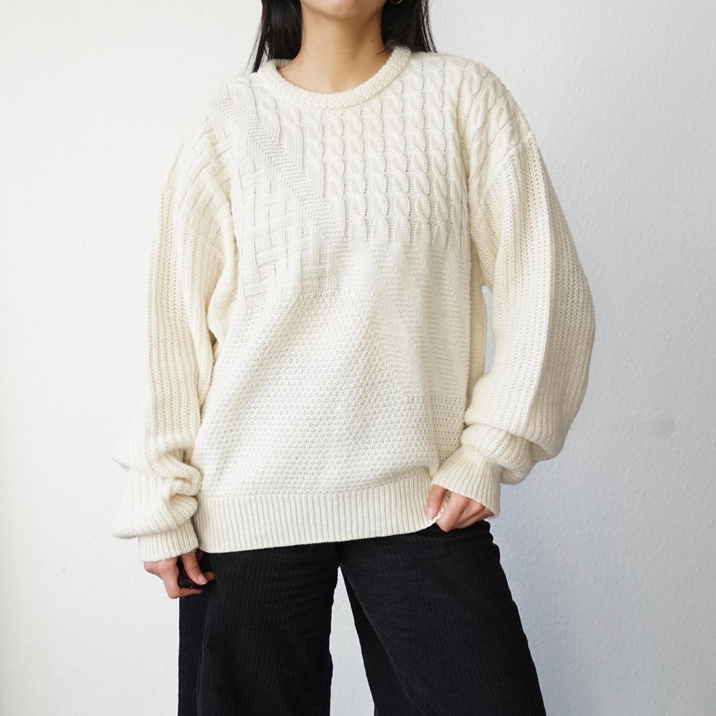 Vintage 90s Pullover Size L-XL cream